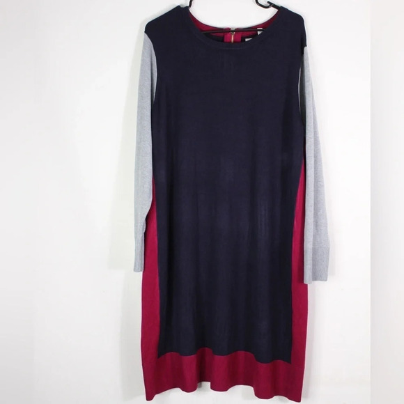Eliza J. Women's Long Sleeve Color Block Sweater Dress 3X - Picture 1 of 6